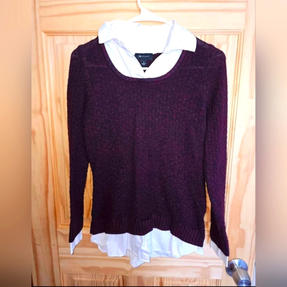 AB Studio Womens Layered Sweater Size Small